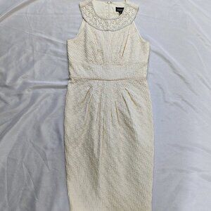 Adrianna Papell Neutral Elegant Beaded Cocktail Dress Size 8
